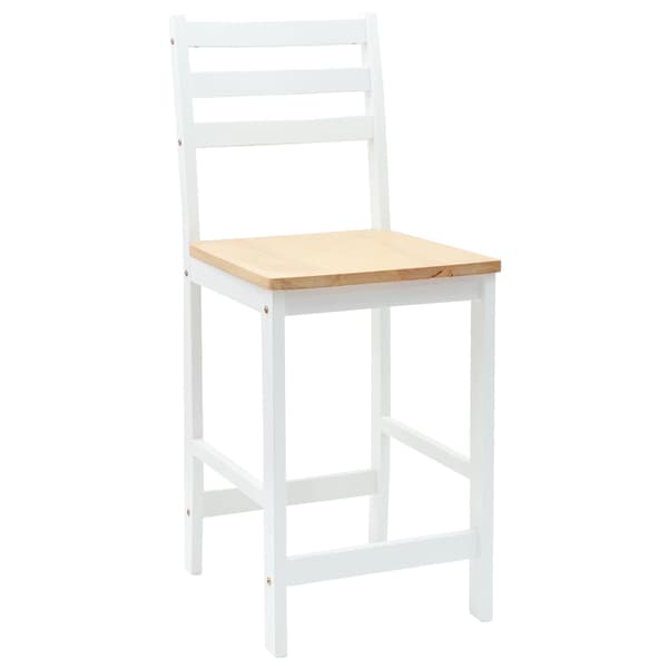 Matstolar 2 pcs Massiv Gummiträ Vit 40 x 47,5 x 99,5 cm