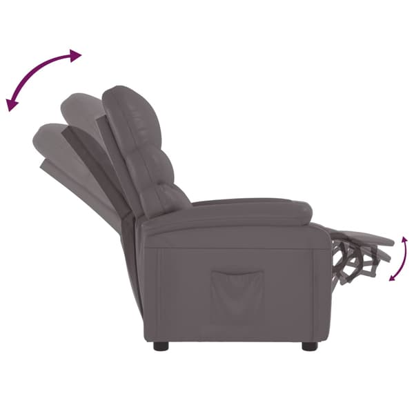 Reclinerfåtölj grå konstläder