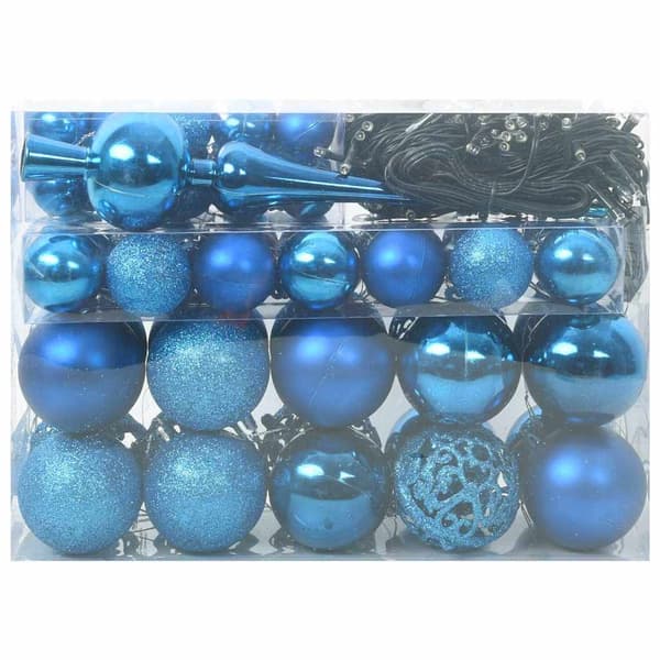 Julprydnad Set med 150 LED-lampor 61 pcs Blå Plast