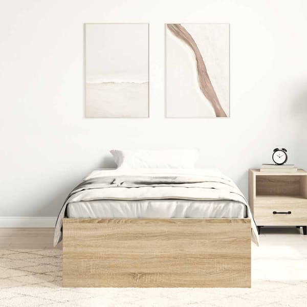 Sängram sonoma-ek 100x200 cm