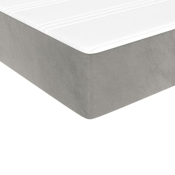 Ramsäng med madrass ljusgrå 100x200 cm sammet
