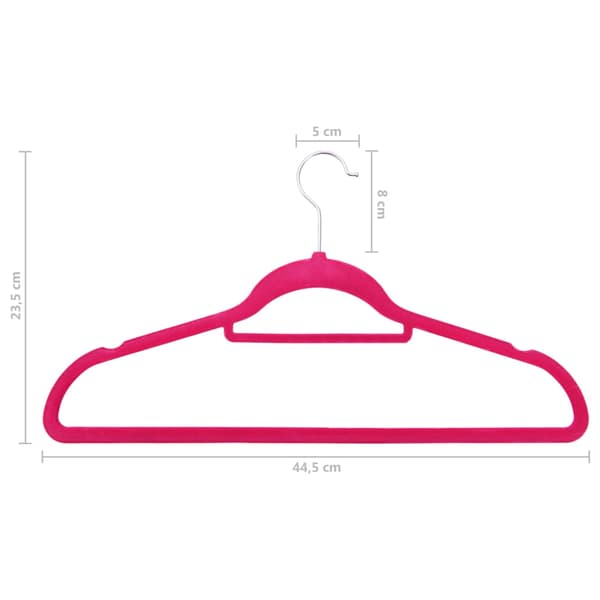 Klädgalgar 100 st halkfria rosa sammet