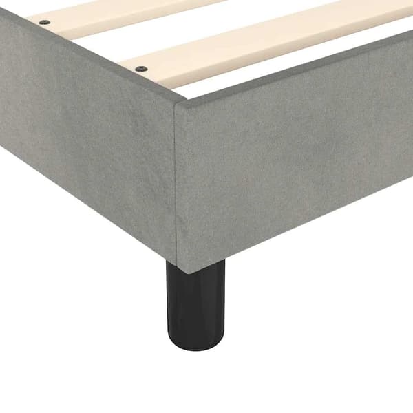 Ramsäng med madrass ljusgrå 200x200 cm sammet