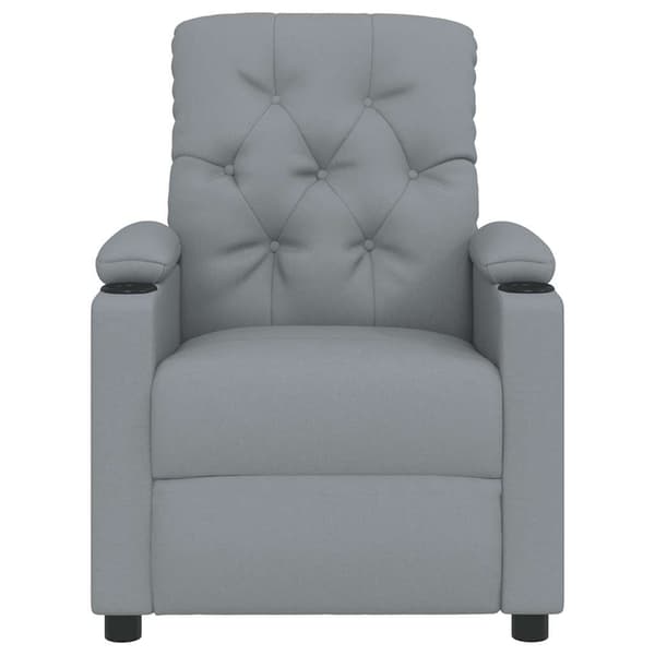 Reclinerfåtölj ljusgrå tyg
