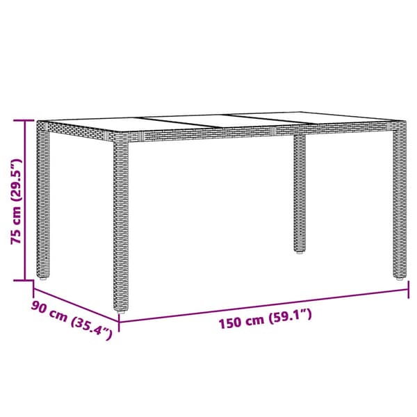 Trädgårdsmöbelset 5 pcs Svart konstrotting