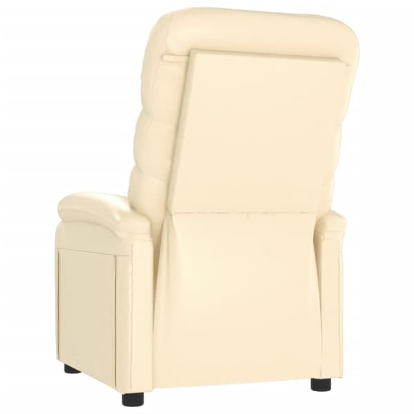 Reclinerfåtölj gräddvit konstläder