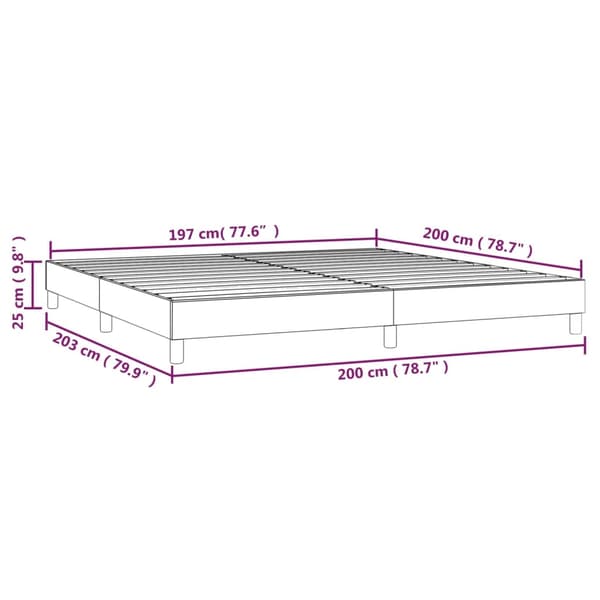 Boxspring-sängram ljusgrå 200x200 cm tyg