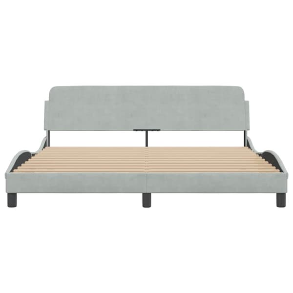 Bed Frame "Dover" Light Grey 180x200 cm Velvet