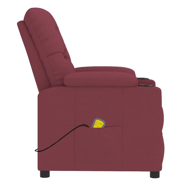 Massagefåtölj vinröd tyg