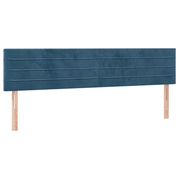 Ramsäng med madrass mörkblå 180x200 cm sammet