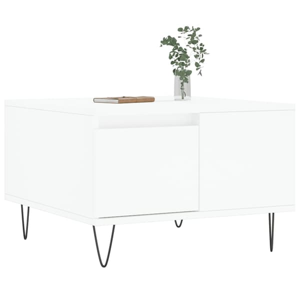 Soffbord vit 55x55x36,5 cm konstruerat trä