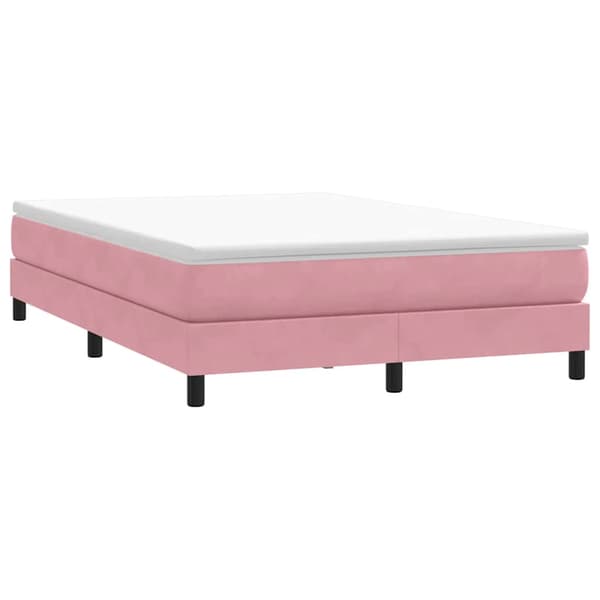 Ramsäng med madrass rosa 140x220 cm sammet