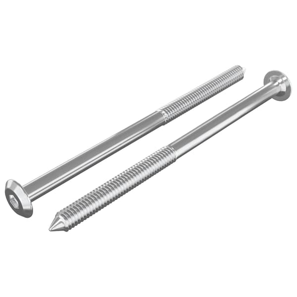 Möbelskruvar 2 pcs Silver M6 x 100 mm Stål