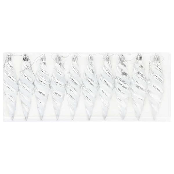 Jul Spiralformad Kula 40 pcs Silver Plast