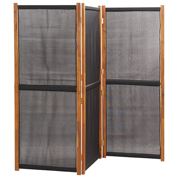 Rumsavdelare 3 paneler svart 210x180 cm