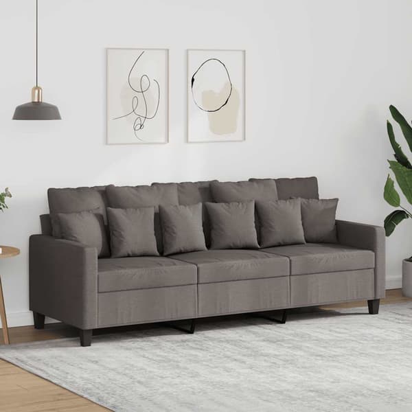 3-sitssoffa taupe 180 cm tyg