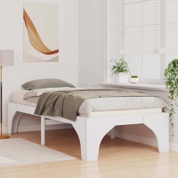 Sängram Vit 80 x 200 cm Massiv furu