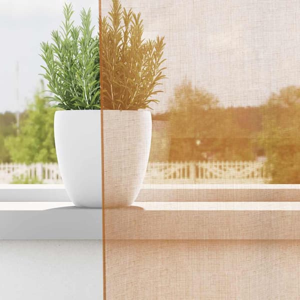 Voile gardiner med genomföringar 2 st terrakotta