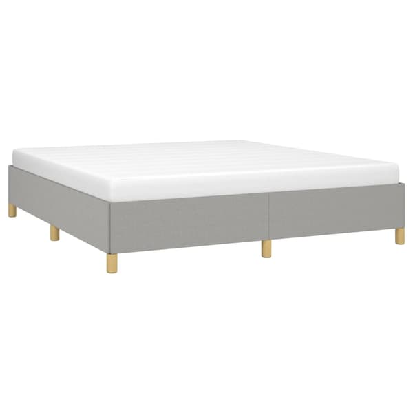 Boxspring-sängram ljusgrå 180x200 cm tyg