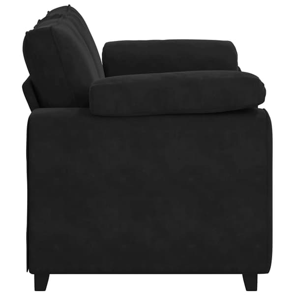 Loveseat soffa svart 160x77x82 cm sammet