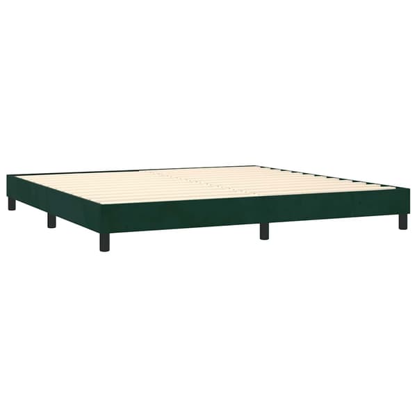 Ramsäng med madrass mörkgrön 200x200 cm sammet