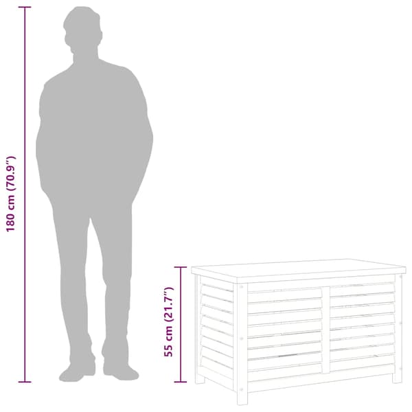 Dynbox 90x48x55 cm massivt eukalyptusträ