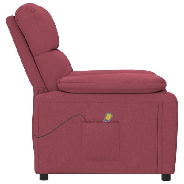 Massagefåtölj vinröd tyg