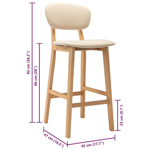 Barstolar 2 st gräddvit tyg