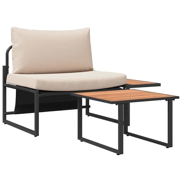 Trädgårdsoffset 2 pcs Taupe Stål