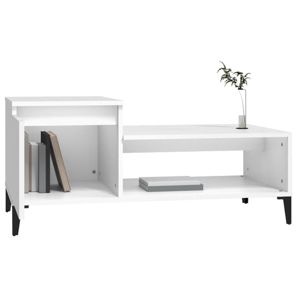 Soffbord vit 100x50x45 cm konstruerat trä
