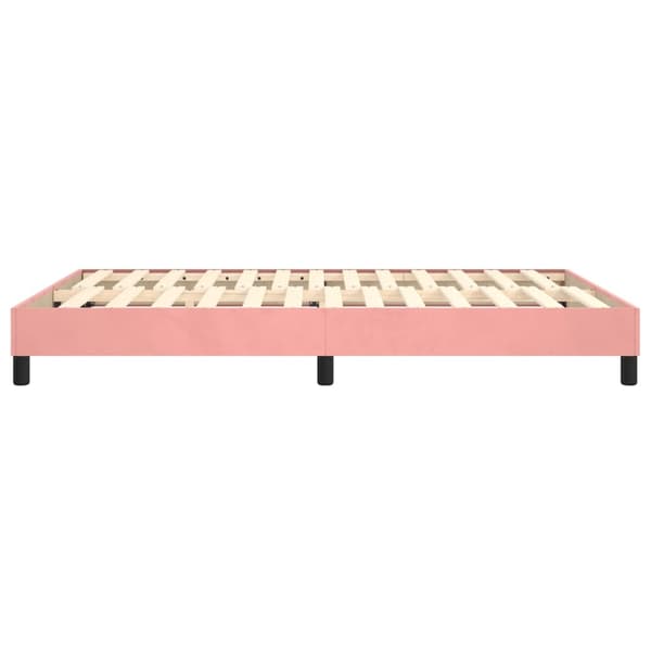Boxspring-sängram rosa 140x200 cm sammet