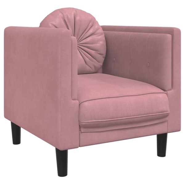 Soffgrupp med dynor 3 delar rosa sammet