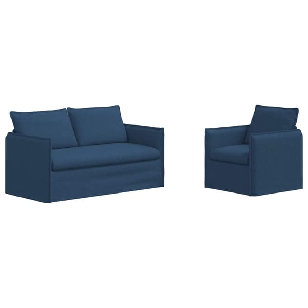 Soffset 2 pcs Blå 156 x 82 x 85 cm Tyg