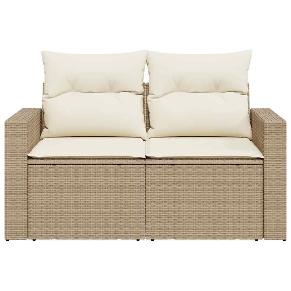 Trädgårdssoffa 2-sits med dynor konstrotting beige