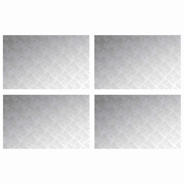 Trappsteg Rektangulär 4 pcs Silver 80 x 50 cm Aluminium