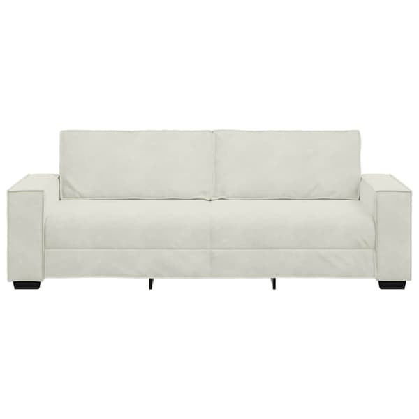 3-sitssoffa gräddvit 220x78x84 cm sammet