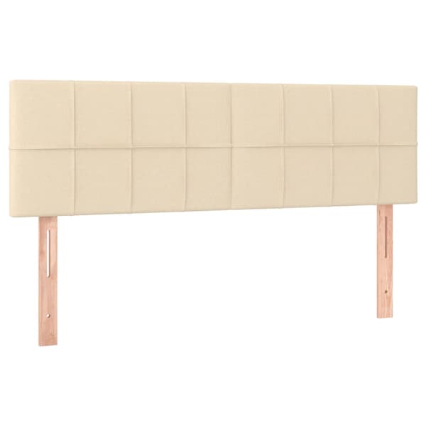 Ramsäng med madrass gräddvit 140x190 cm tyg
