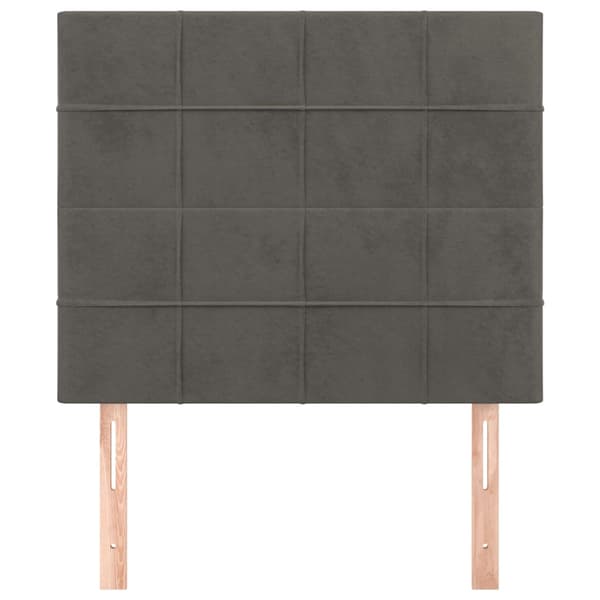 Sänggavel mörkgrå 90x5x118/128 cm sammet