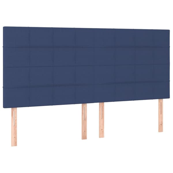 Ramsäng med madrass blå 160x200 cm tyg