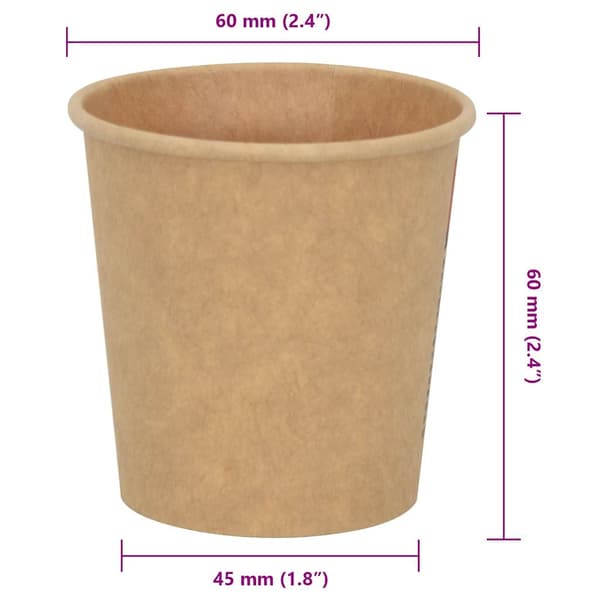Kaffekoppar i papper 1000 st 4oz 100ml brun