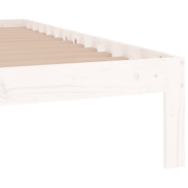 Sängram vit massivt trä 75x190 cm