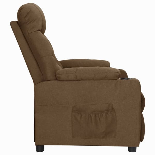 Reclinerfåtölj brun tyg