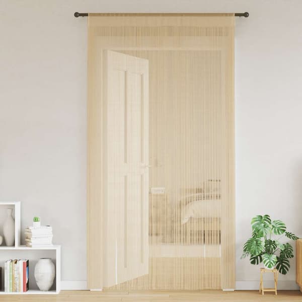 Trådgardiner 2 st 100x250 cm beige