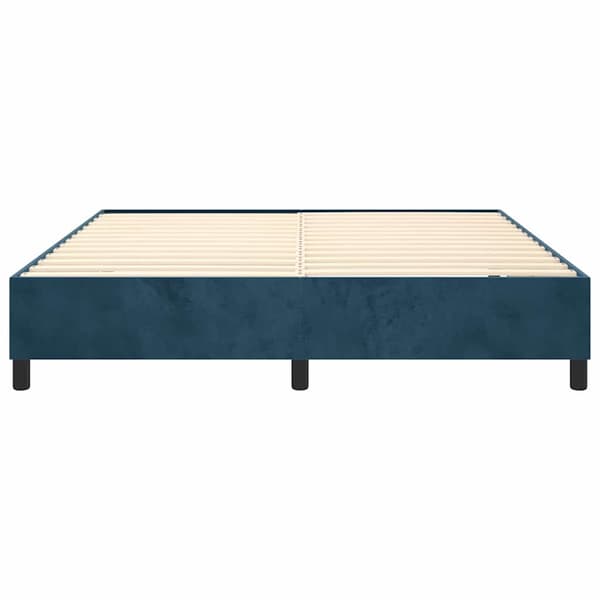 Boxspring-sängram mörkblå 160x200 cm sammet