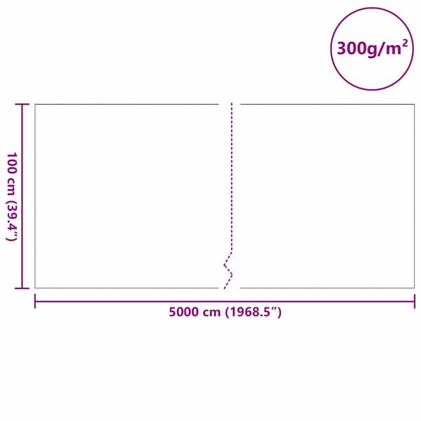 Dammmadrass 1 x 50 m Polyester och Bomull Grå