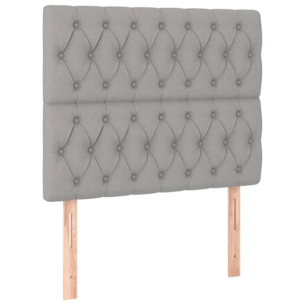 Ramsäng med madrass ljusgrå 90x200 cm tyg