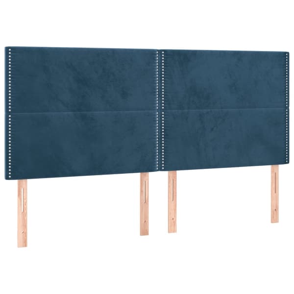 Ramsäng med madrass mörkblå 200x200 cm sammet