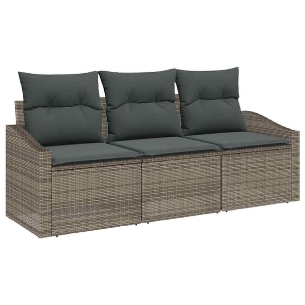 Soffset med kudde 3 pcs Grå konstrotting