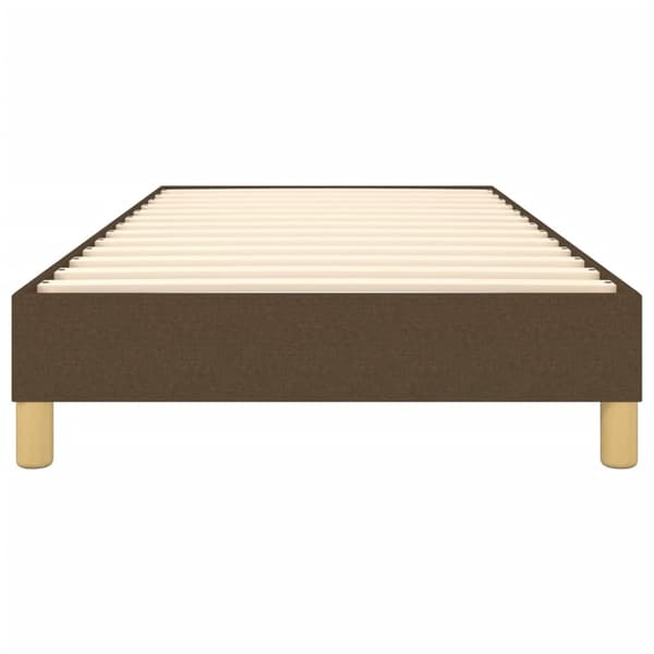 Boxspring-sängram mörkbrun 90x190 cm tyg