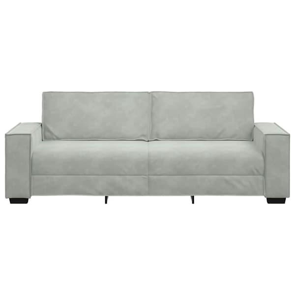3-sitssoffa ljusgrå 220x78x84 cm sammet